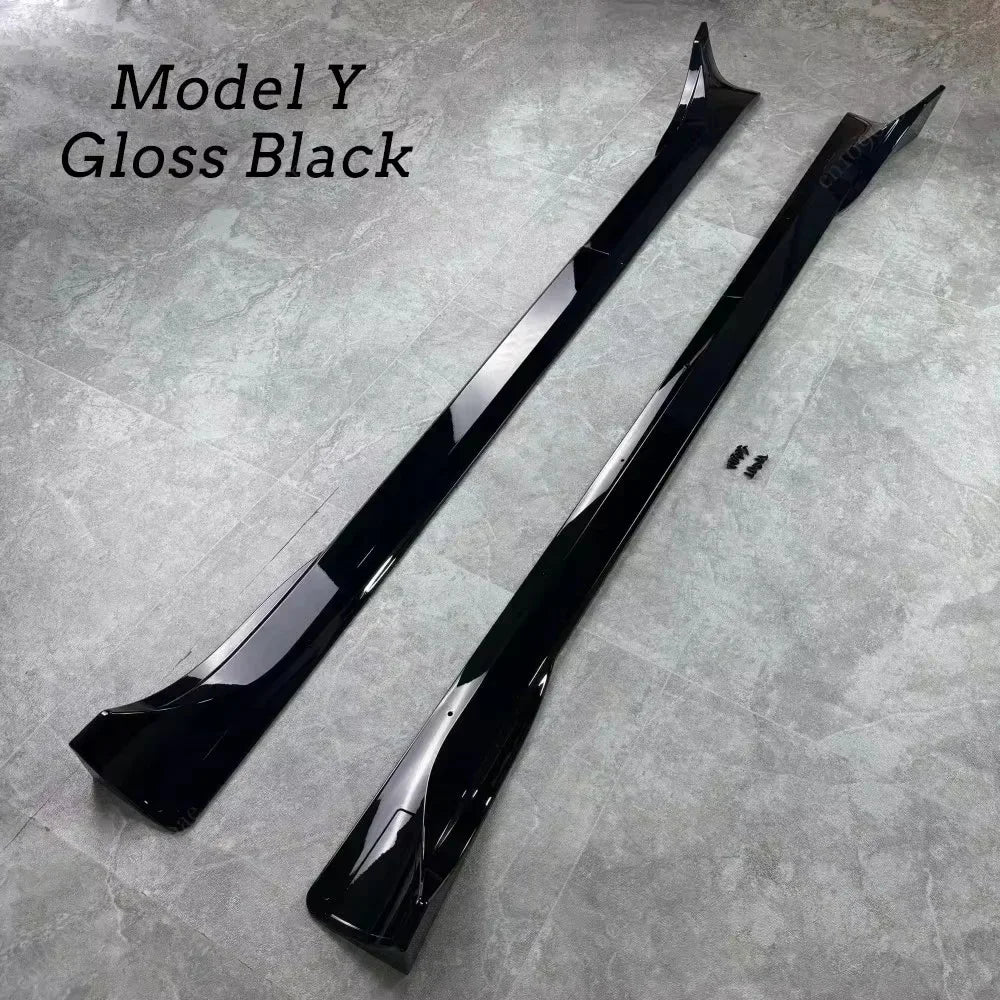 4pcs Side Skirts Spoiler Body Kits For Tesla Model Y 3 Highland Guard Extension Rocker Panels 2017-2024 Splitters Accessories