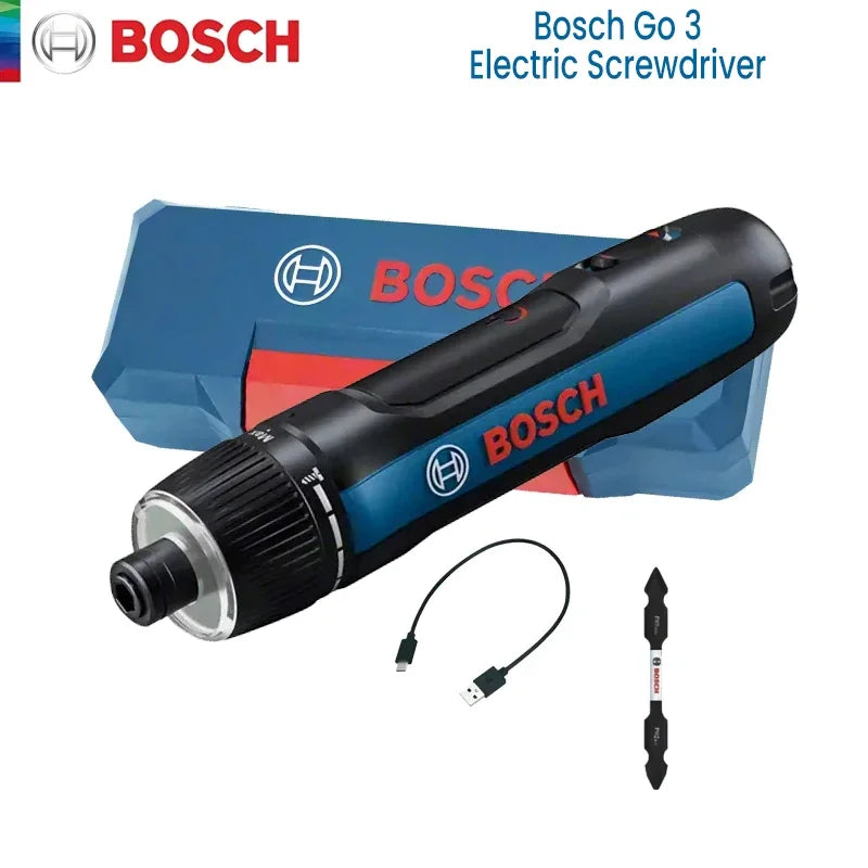 Bosch GO 3 /GO2 Cordless Screwdriver 3.6V Rechargeable Electric Screw Driver Multi-Function Drill Repairing Power Tools Kit GO 2