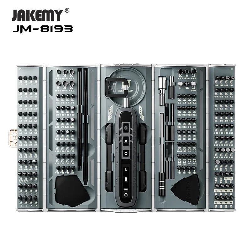 JAKEMY JM-8193 180-in-1 Electric Mini Precision Screwdriver Toolkit Multifunctional for Repair Phone Camera Mini Electronics