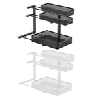 Large Beneath Counter Shelf System For Kitchen Bathroom Storage Space With Slide Out Design And Sturdy Support KXRE