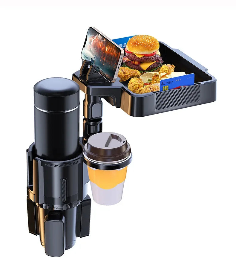 2024 Multifunctional Car Dining Table Tray Modified Coasters Instant Noodles with Water Cups Cars Stowing Tidying Accessories