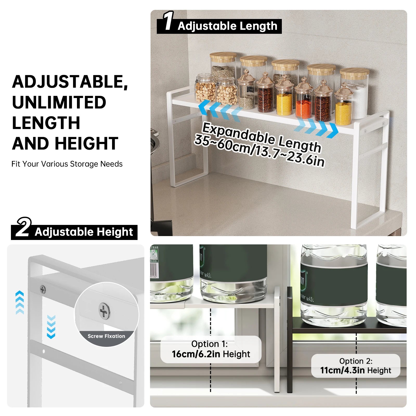 Extremely Narrow Kitchen Spice Rack, Seasoning Storage Organizer, Double-Layer Oil, Salt, Sauce, Vinegar Storage for Windowsill, Window Edge, Countertop