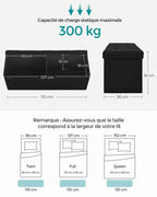 SONGMICS Storage Bench, Foldable Pouffe, 38 x 110 x 38 cm, End of Bed, Footrest, Storage Box, Load up to 300 kg, for Living Room