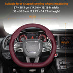 Suitable for Dodge Ultra-Thin Breathable Leather Steering Wheel Cover Suitable for Challenger Journey Charger Caliber Durango Ram 1500 Grand Caravan Dart Dakota Nitro Avenger Viper