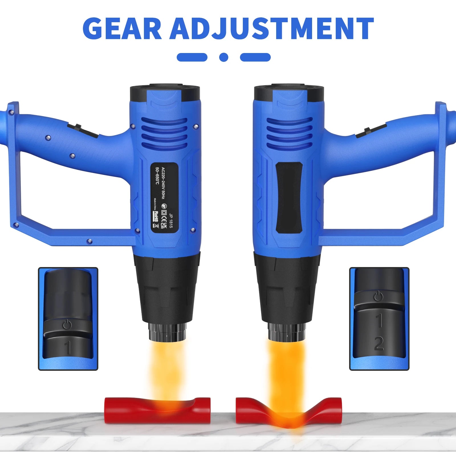 2000W Heat Gun ,3 Nozzles Hot Air Gun Variable Temperature For DIY, Stripping Paint, Shrinking PVC Drying Crafts & Wrap Paint