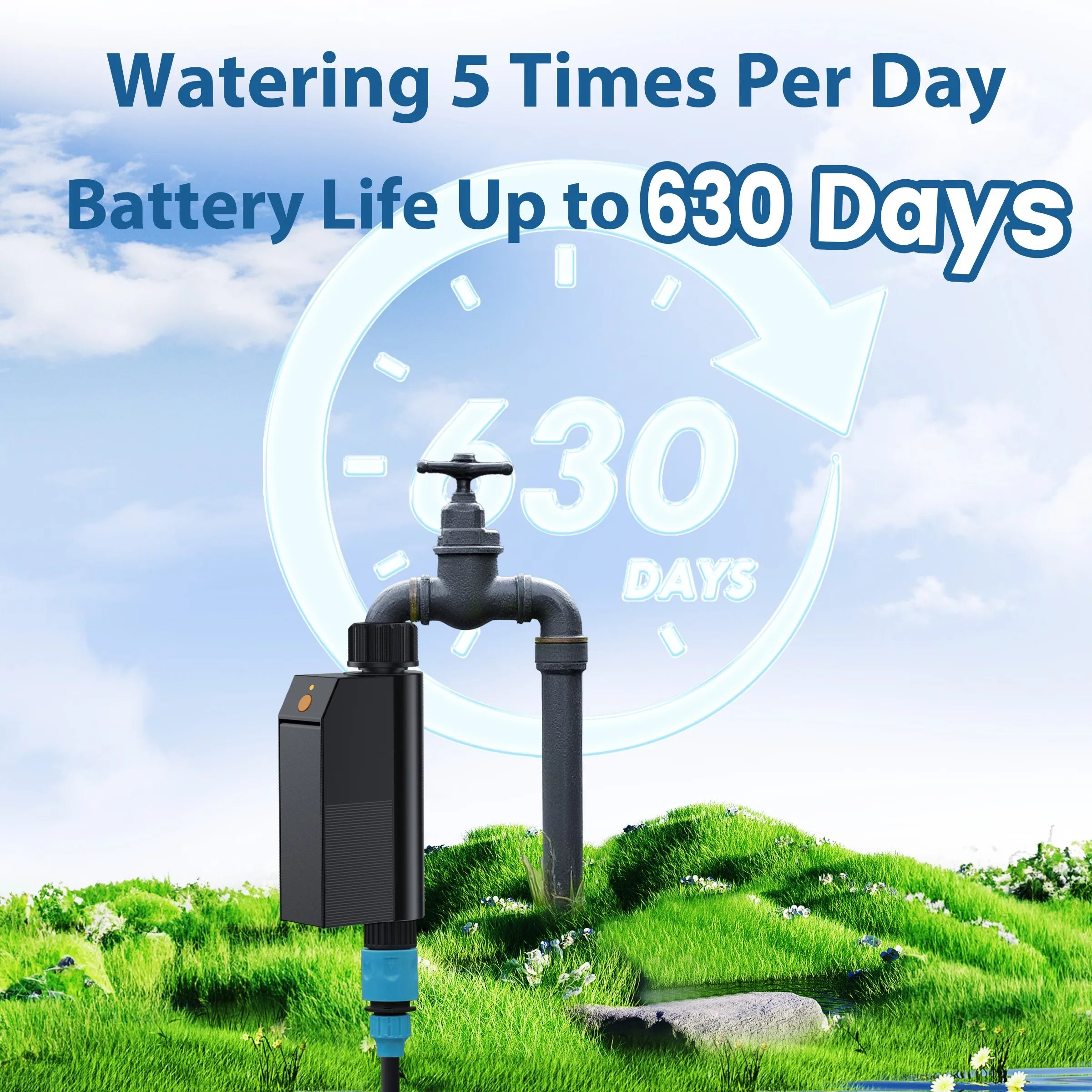 GIRIER Smart Water Timer WiFi Sprinkler Timer No Hub Required for Garden Hose Drip Irrigation Works with Tuya APP Supports Alexa