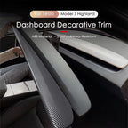 For Tesla Model 3 Highland 2025 2024 Dashboard Cover ABS Carbon Fiber Air Outlet Panel Cover Trim Sticker Interior Accessories