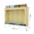 1 Piece of Simple and Modern Wardrobe, with Solid Color Curtain Door Curtain, Slide Rail, Assembly Rental, Economical, Sturdy, Durable, All-Steel Frame, Multi-Interface Fixed Home Storage Wardrobe, Suitable for Bedroom