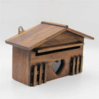 Outdoor Wooden Post Box Letter Mailbox Lockable Wall Mounted Mailbox Secure Letterbox Suggestion Box Garden Decoration