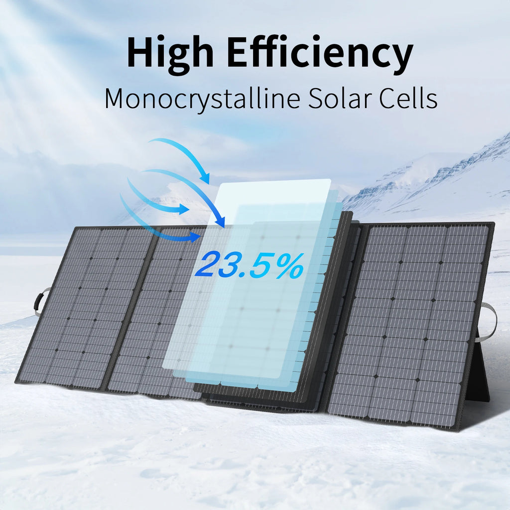 MHPOWOS 400W Portable Solar Panel, Lightweight Foldable Solar Panels with an Adjustable Kickstand, IP67 Waterproof Solar Charger