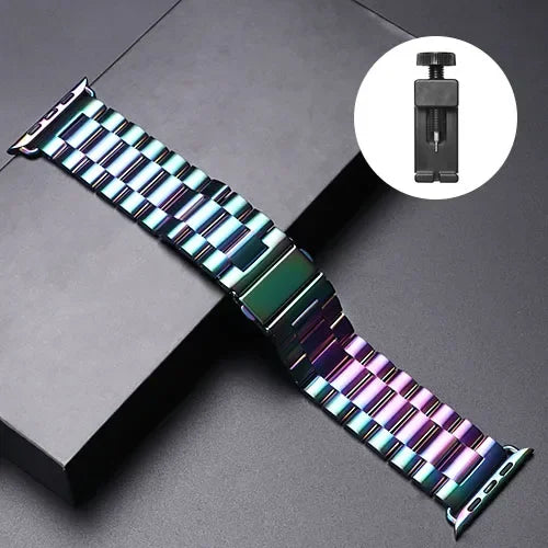 Stainless Steel Apple Watch Band - Metal Bracelet for 38-49mm Series 4-Ultra 2 | AlluCanFind
