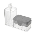 Hand Soap Dispenser for Kitchen Dual Soap Dispenser with Sponge Holder 2-in-1 Countertop Soap Pump Dispenser for Kitchen Sink