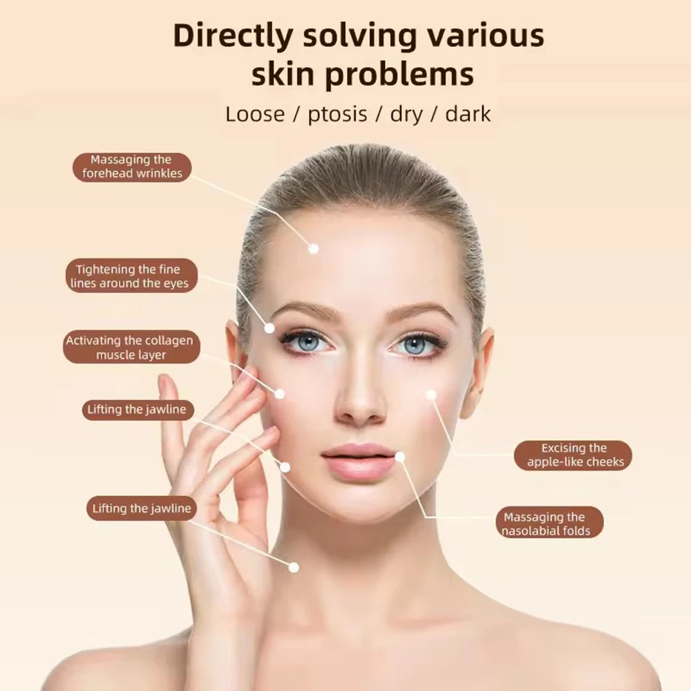 2026 Latest Facial Rolling Massager Device Heated Roller Firming Face EMS 360 Rotating Wrinkle Remover Improve Facial Depression
