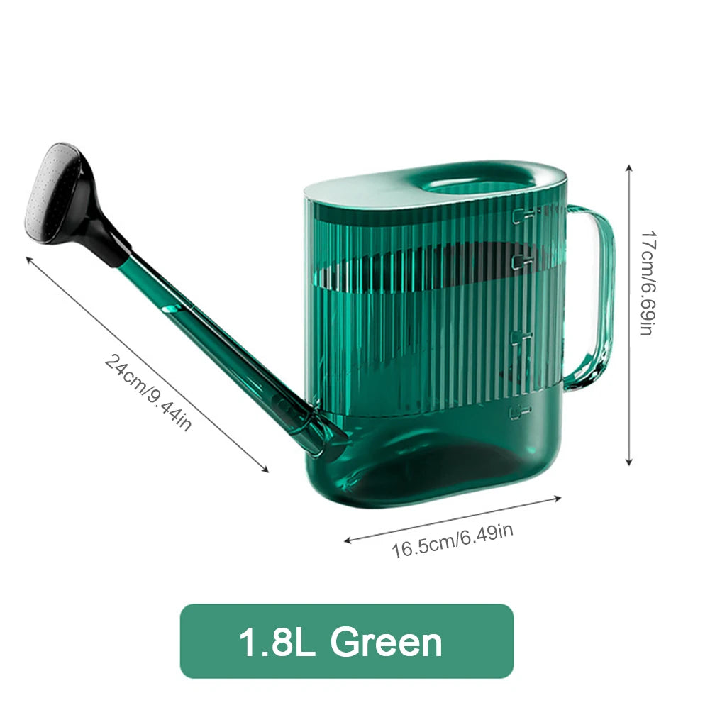 1.8L Garden Watering Can with Sprinkler Head Plastic Watering Can with Long Spout Portable for Indoor/Outdoor Planting Accessory