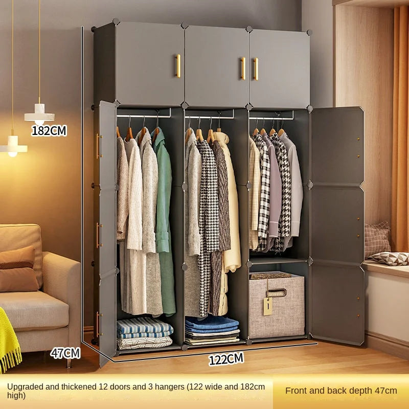 Folding Wardrobe Clothes Cabinets Simple Dressers Cube Storage Locke Closet Plastic Collapsible Sturdy Home Bedroom Furniture