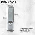 50/100pcs Pure Copper Blade Terminals DBN1.25/2/5.5/8/14/22-10/14/16/17 Non Insulated Crimp Terminals Electrical Wire Connector
