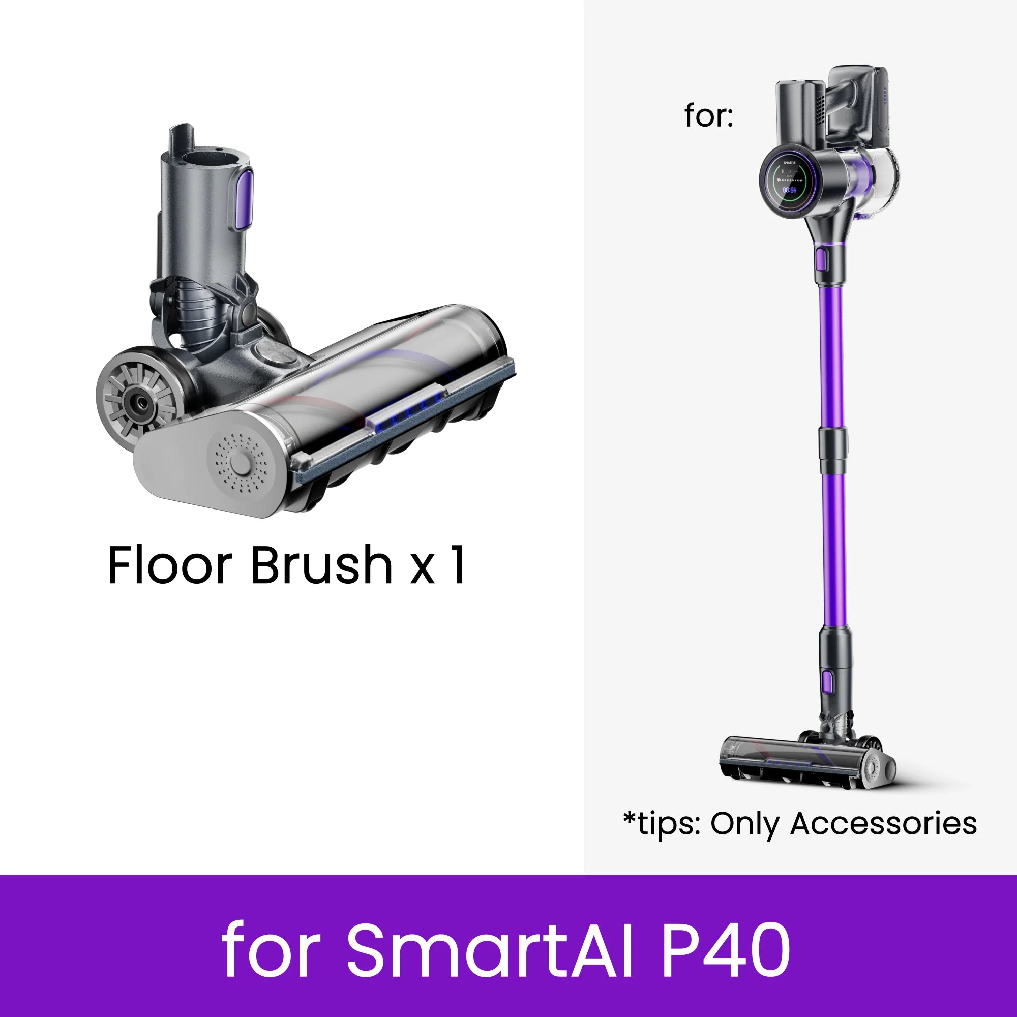 Original accessories for vacuum cleaners SmartAI battery/HEPA filters/telescopic Tube, compatible only with SmartAI vacuum cleaners