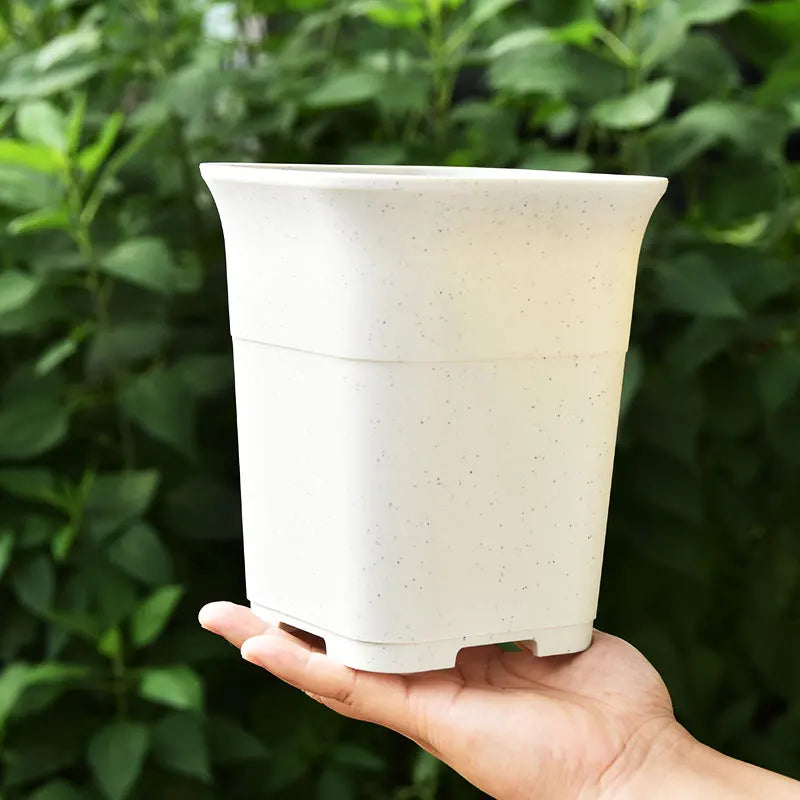 Black/White Thicken Square Succulent Flower Pots Cactus Plant Deep Type High Waist Vientiane Pot Nursery Flowerpot Garden Decor