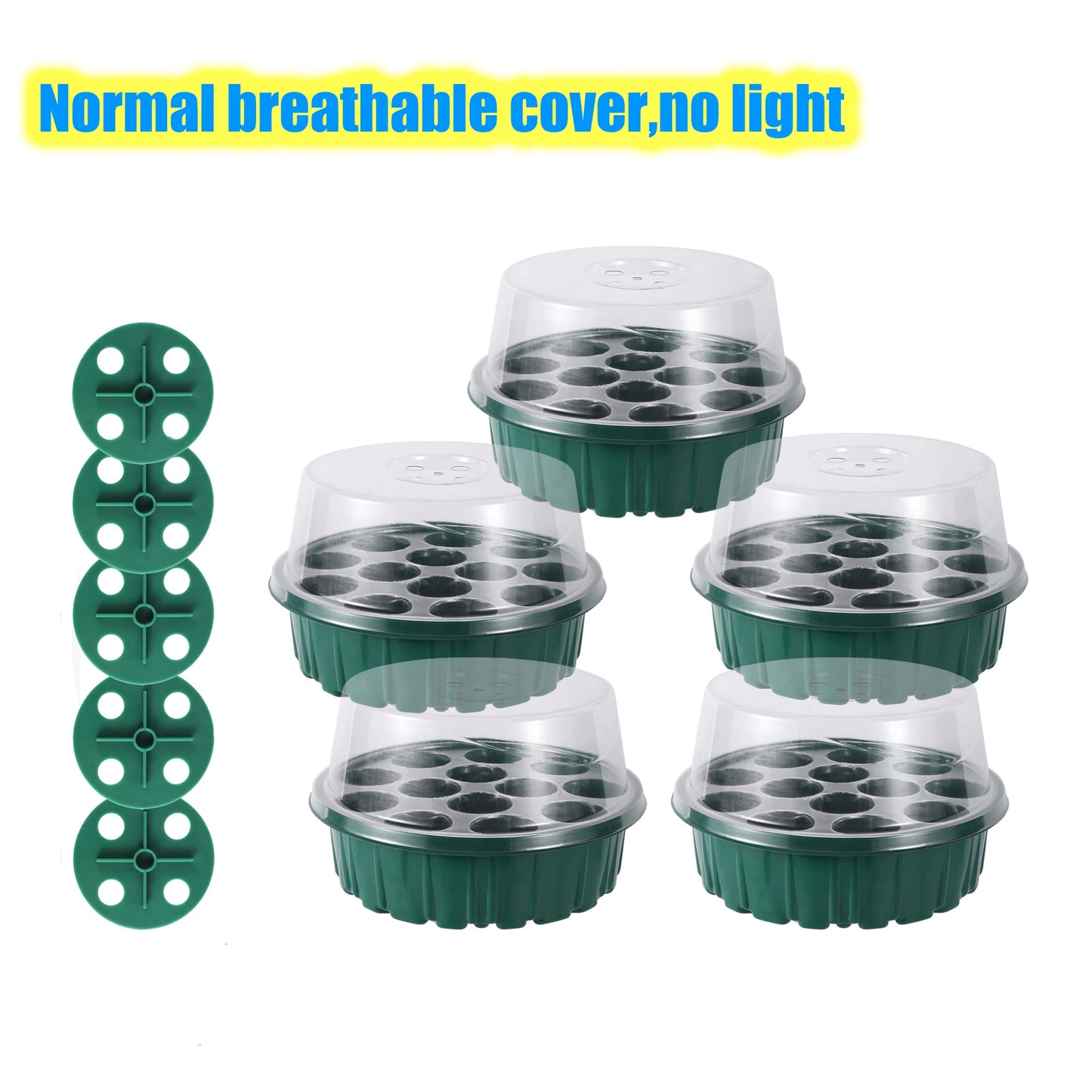 5 Sets Plastic Nursery Pot 13 Holes Seed Grow Planter Box Greenhouse Seeding Garden Seed Pot Tray plant Seedling Tray With Lids