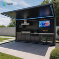 Customized stainless steel outdoor kitchen cabinet modern design complete barbecue grill set durable structure