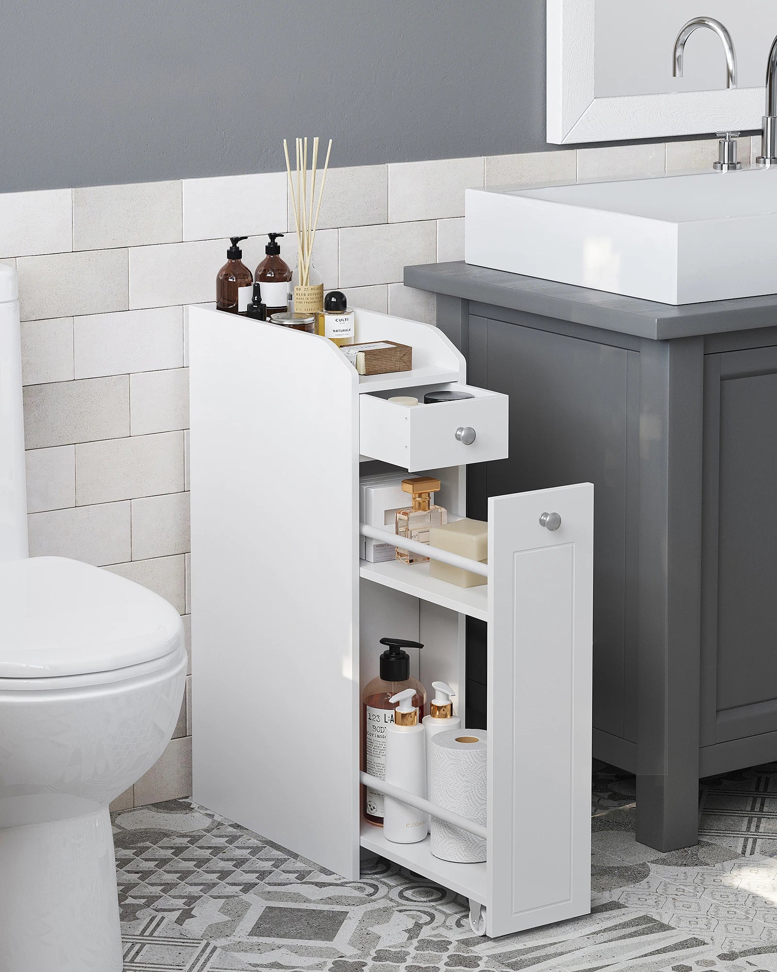 VASAGLE bathroom chest of drawers bathroom wardrobe toilet wardrobe with drawers