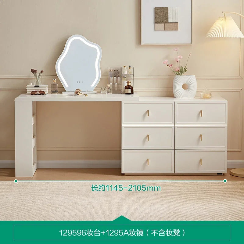 White Chest Drawers Makeup Vanities Unit Beauty Dressers Bedroom Table Desk Mirror Sink Hotel Bathroom Hairstyle Salon Furniture
