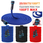 25FT-200FT Expandable Flexible Water Hose Car Wash Hose Water Gun Hose Garden Sprayer Gardening Watering Hose Irrigation Tools