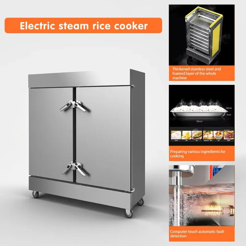 Commercial kitchen equipment Electric stainless steel steamers for rice and fish for household and hotel use