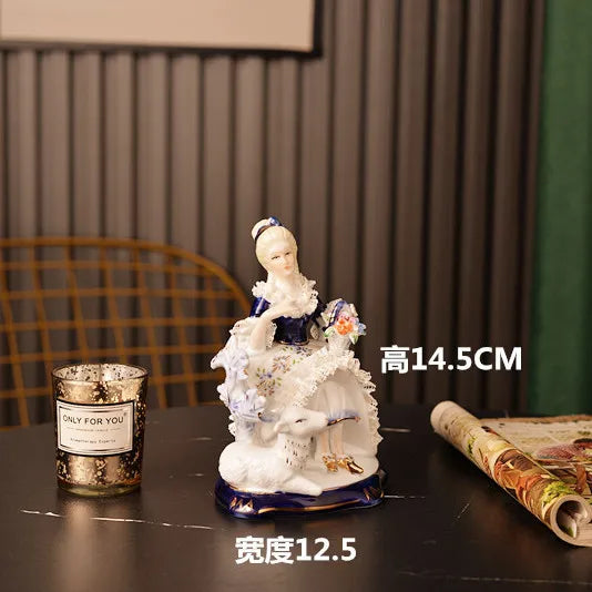 Ceramic Western-style beauty home living room TV cabinet tabletop decorative items, flower baskets, sheep handicrafts and gifts