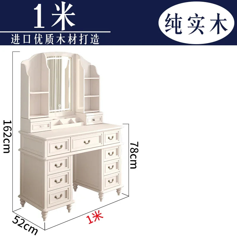 FG11All solid wood custom American light luxury led storage rack dresser large