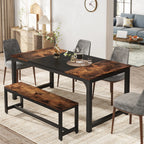Tribesigns Dining Table, Industrial Kitchen Table for 6-8 Person, Rectangular Dinner Table for Dining Room