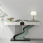 Nordic designer Fashion Wall Hall Porch Decorative Cabinet Semi-circular Slate Console Tables for Living Room Entrance Furniture