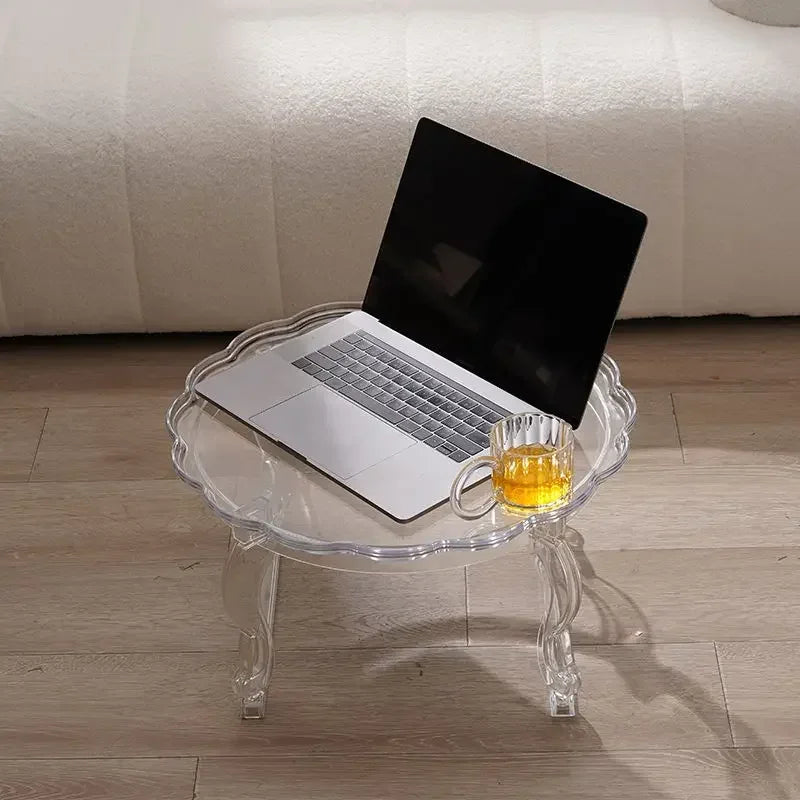 Furniture Nordic, Coffee Table, Simple, Home, Small Round Table, Balcony, Designer, Acrylic, Transparent, Round, Living Room, Co