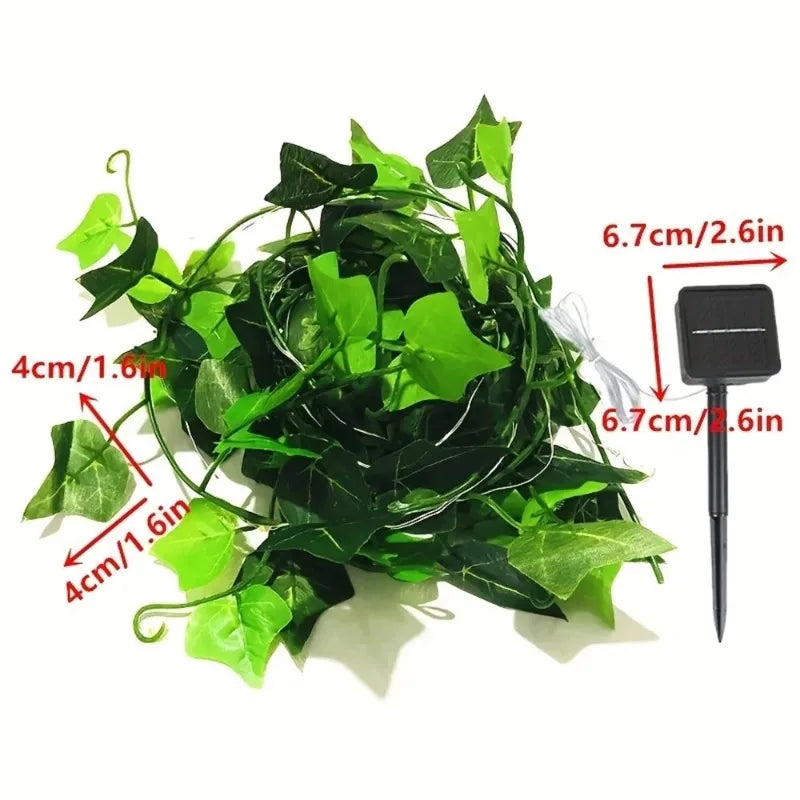 2/5/10M Solar Artificial Leaf Light String Outdoor Garden Light Wedding Party Decoration LED Fairy Lights Garland Decoration