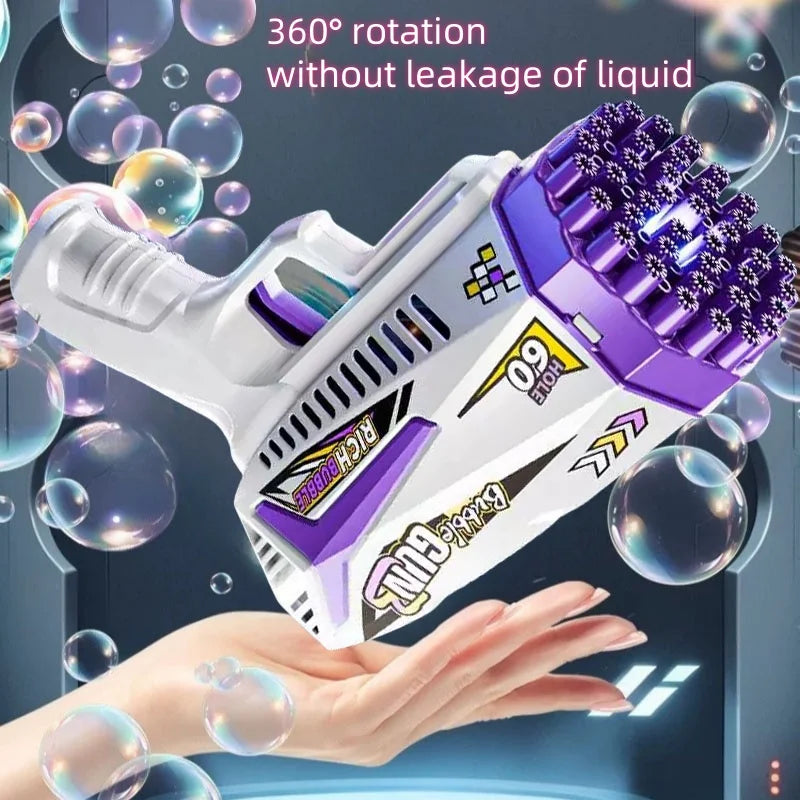 Large Capacity Automatic Bubble Gun with LED Lights - Rechargeable Fun! | AlluCanFind