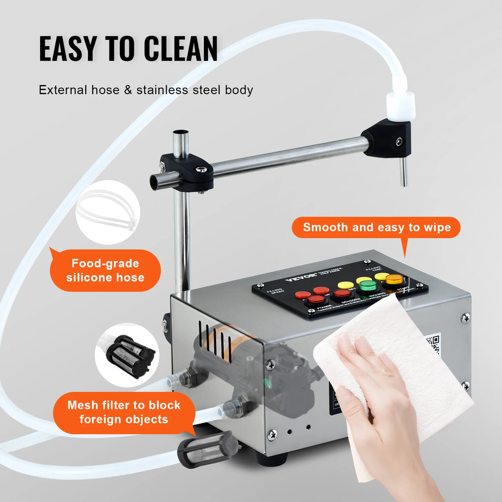 VEVOR 10-4000ml Liquid Filling Machine Automatic Bottle Filler Machine with Single Nozzle Digital Control for Milk Water Wine