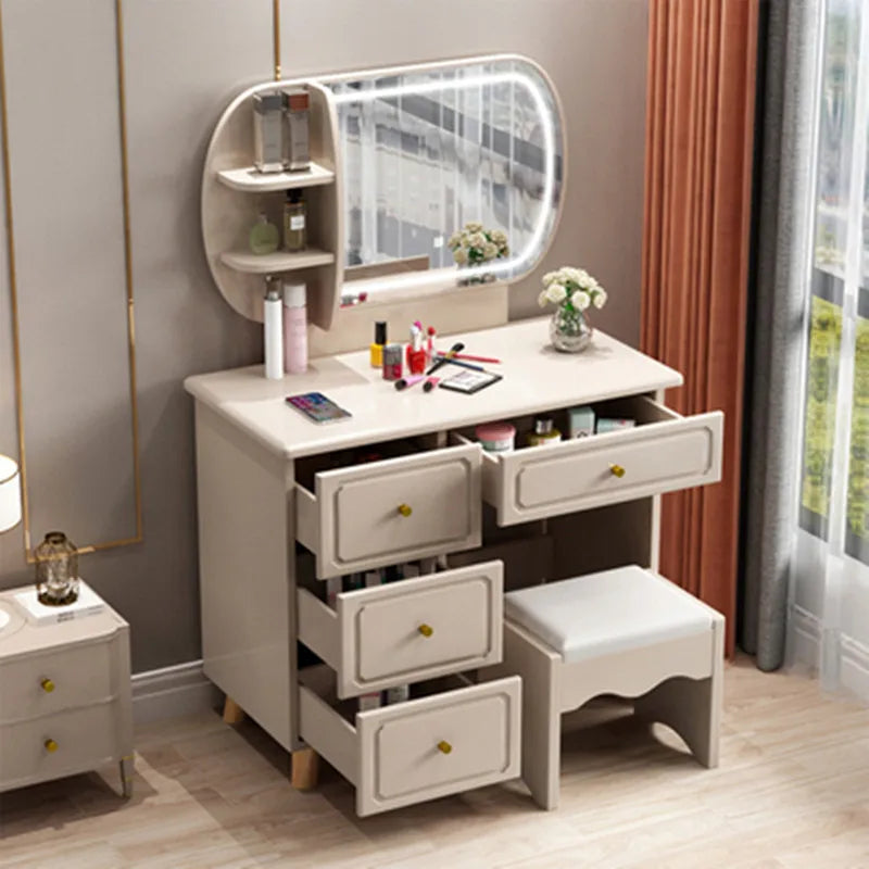 Hot Selling Kids Small New Design Wooden Vanity Mirror Dold Green White Makeup Glass Modern Dresser Dressing Table