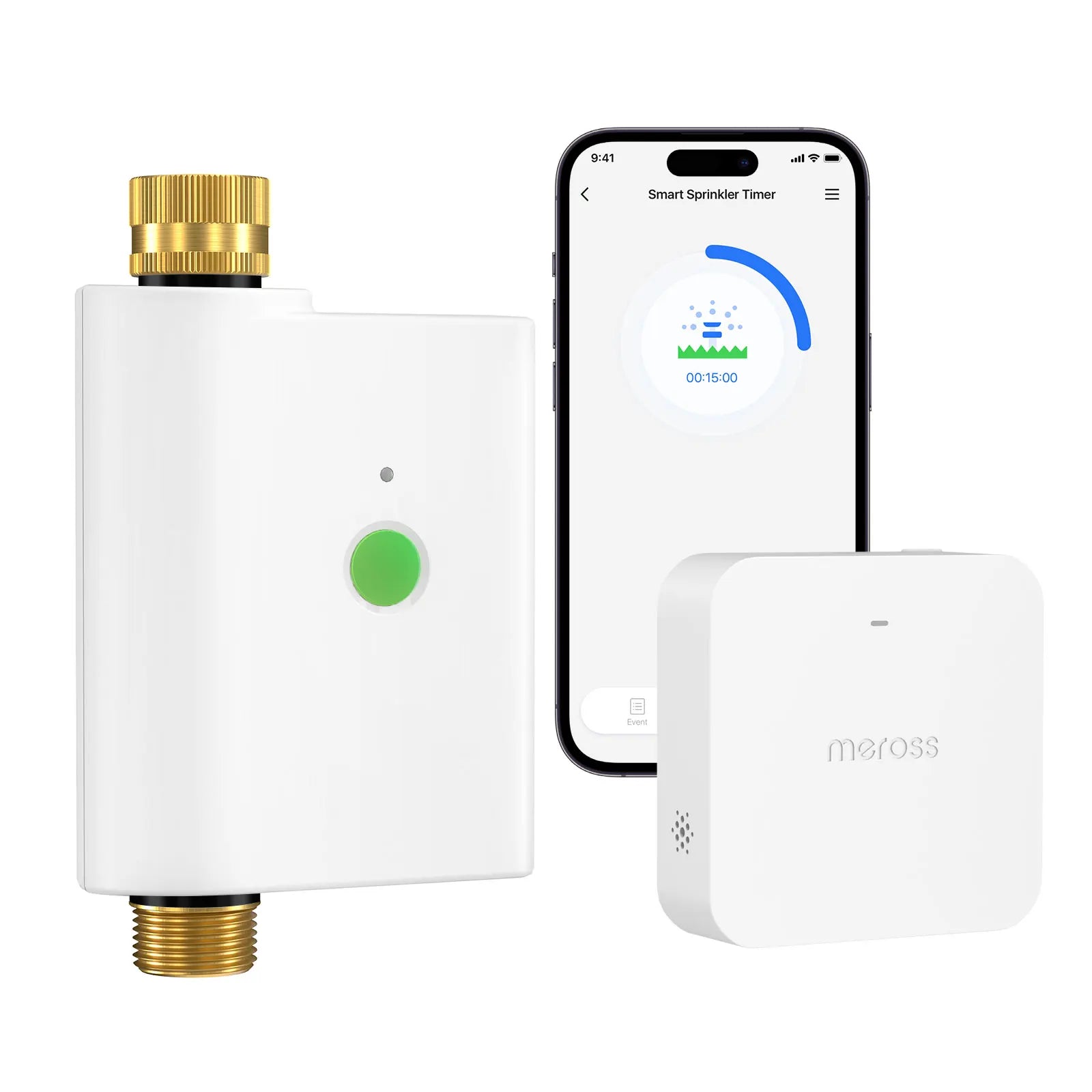 Meross Smart Sprinkler Timer Wifi Hose Faucet Timer with Brass with Tracking & Alerts Function