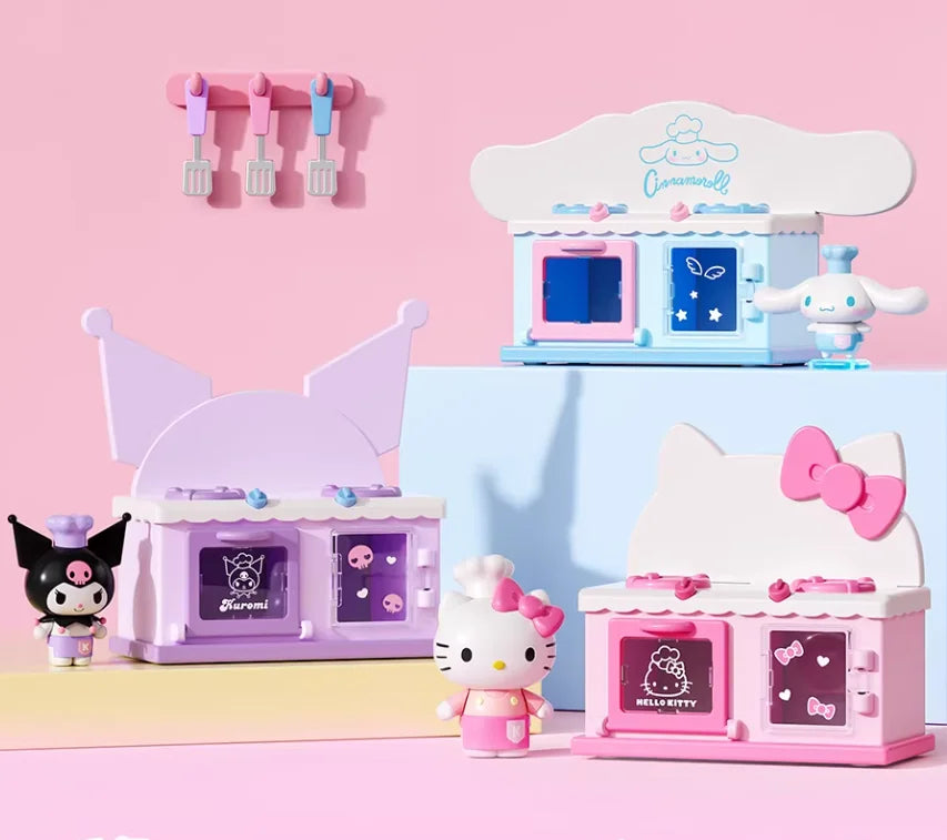 Sanrio Kitchen Series Blind Box Hello Kitty Kuromi Cinnamoroll Cute Mini Simulation Food Toy Playset Collectible Gift For Fans