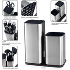 Stainless Steel Knife Holder Bucket Bracket Storage Rack Multi-functional Kitchen Storage Bucket Kitchen Accessories Chopstick