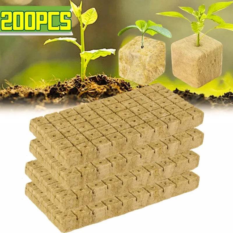 Sponge Block Starter Plug Rock Wool Grow Cubes Seedling Starter Plant Cube Hydroponic Media Plug Greenhouse Garden Nursery Pots