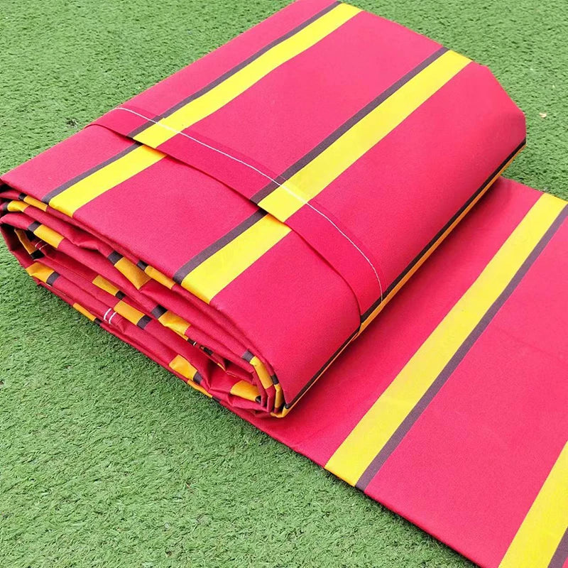 Retractable Patio Awning Replacement Fabric Cloth, Durable Exterior Sunshade, Canopy Cloth, Red and Orange Strips, RV Blind, 10