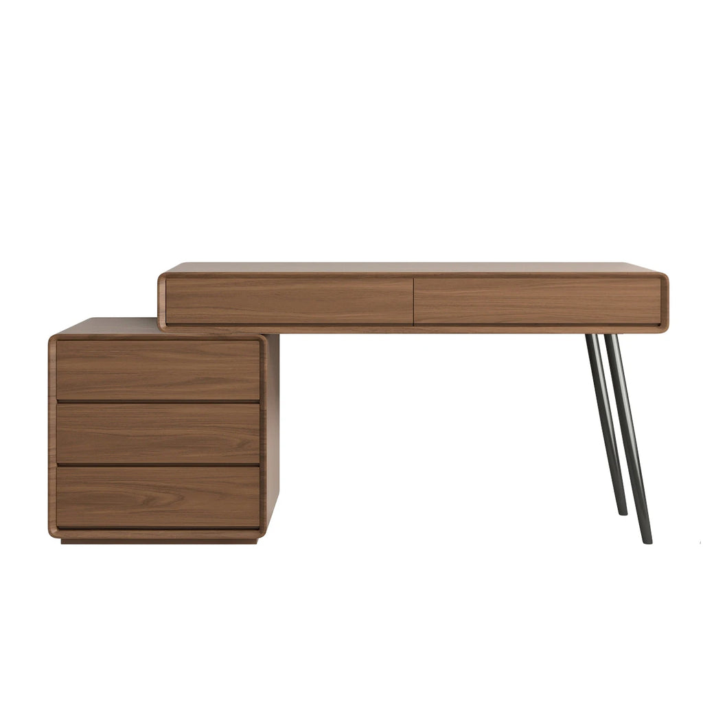 Home desktop rotating desk modern minimalist walnut corner small apartment solid wood computer desk desk dresser
