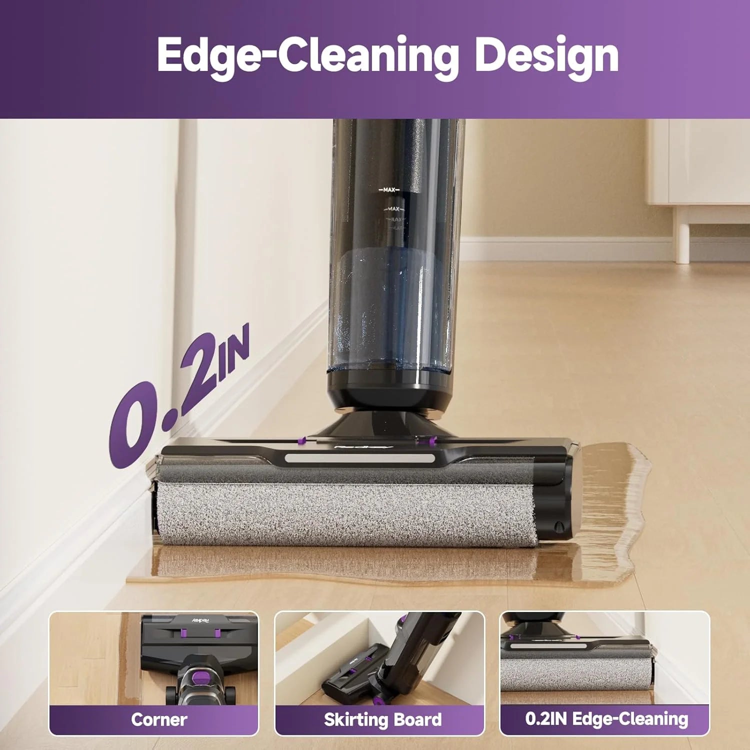 Redkey W15 Wireless Wet and Dry Vacuum Cleaner 3 in 1 Cordless Vacuum Mop with Self-Washing Edge Cleaning 35min Runtime