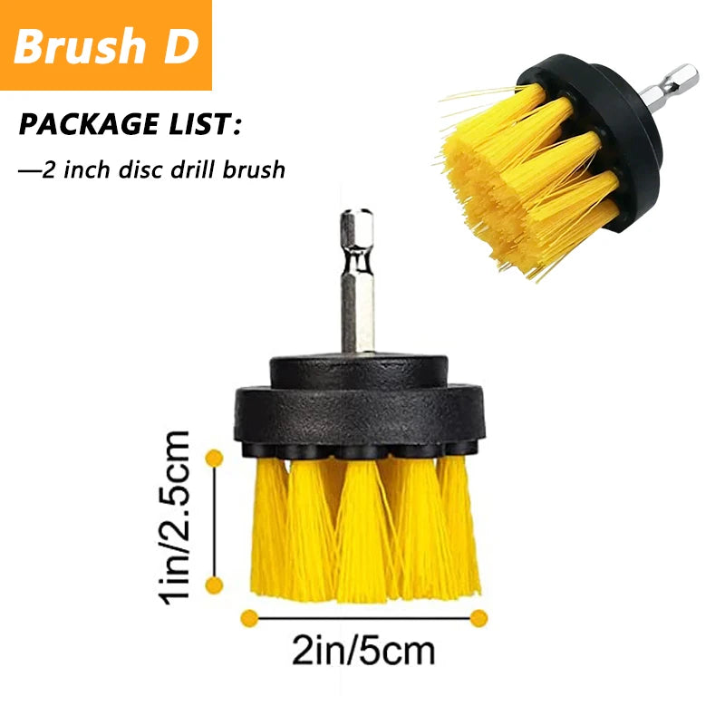 Electric Scrubber Grill Brush Kit 2/3.5/4'' Power Cleaning Brush for Car Bathroom Floor, Tub Shower Grout Nylon Attachments