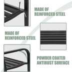 Outdoor Metal Patio Bench Porch Park Bench Cast Iron Sturdy Steel Garden Bench