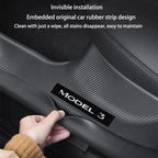 1- 8 Pcs For Tesla Model 3 Highland 2024 ABS Front Rear Door Sill Protector Threshold Strip Anti-kick Guard Panel Waterproof Pad