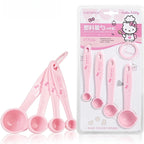 Hello Kitty printed measuring spoon set cute cartoon kitchen baking spoon for daily use with double-sided scale for cooking