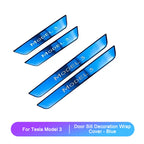 Model Y 2024 Door Sill Protection Strip for Tesla  Model 3 2023 Front Rear Stainless Pedal Decoration Wrap Cover Car Accessories