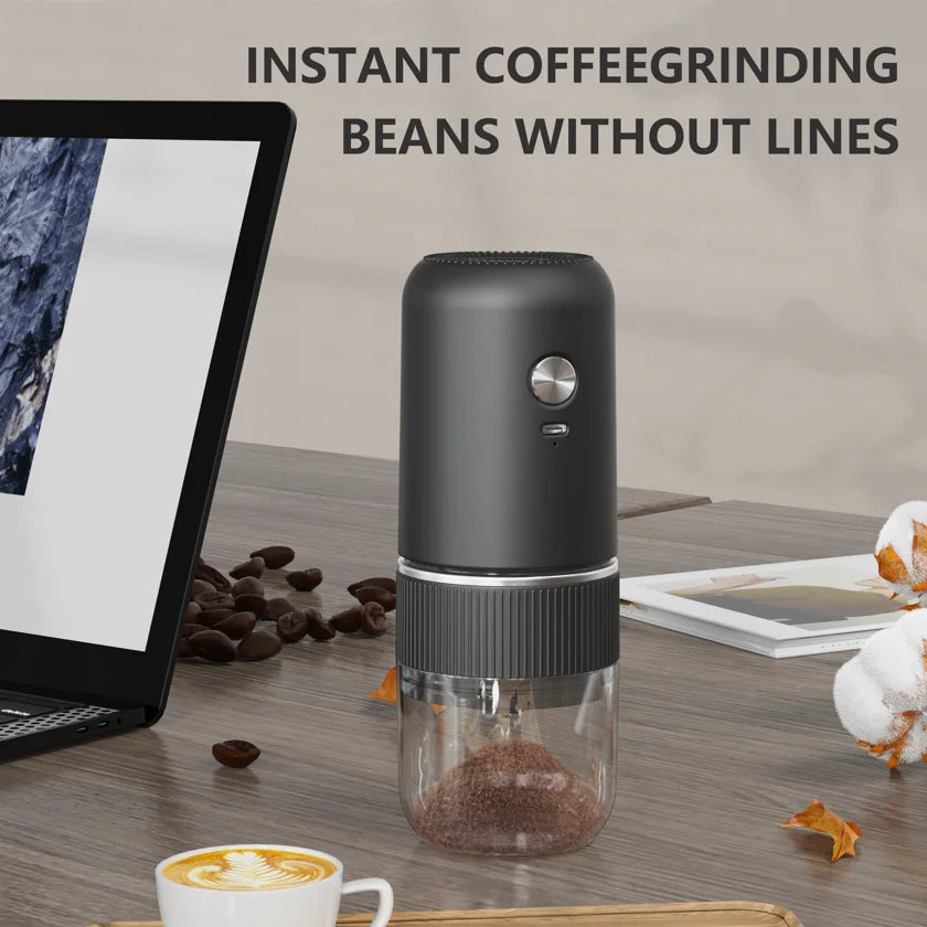 2024 New Electric Coffee Bean Grinder Ceramic Grinding Core Wireless Adjustable Automatic Electric Coffee Grinder Handheld Home